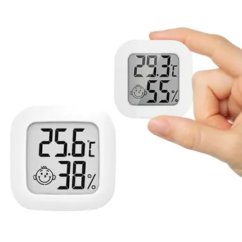 Mini Istabas Termometrs ar Digitālo LCD displeju ar Temperatūras Sensors Mitruma Telpā Mērītāju Higrometru Platums Vides Laika apstākļu Stacijas