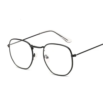 Modes Brilles Rāmis Sieviešu Vintage Kvadrātveida Metāla Optiskās Brilles Pārredzamu Skaidrs, Lēcas, Briļļu Komfortu Gaismas Izrāde