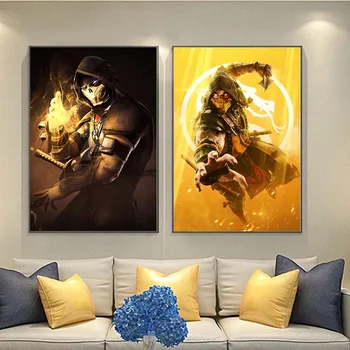 Mortal Kombat ir dekoratīvas gleznas spēle plakāti Audekls uz augstas izšķirtspējas audekliem Mortal Kombat ir plakāti uz sienām