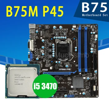 MSI B75MA-P45 Mātesplati ar Intel Core i5 3470 Pamatplati uzstādīts LGA 1155 3.2 GHz, DDR3 32GB 6 mb lielu PC Intel B75 Placa-mãe 1155, ko Izmanto