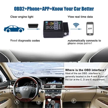 OBD ELM327 Bluetooth automašīnu diagnostikas rīks 