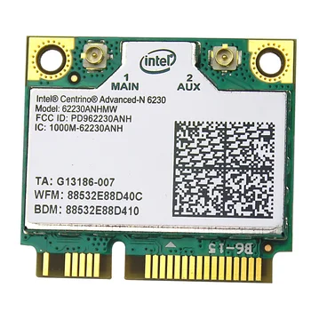 Oriģinālā Intel Centrino Advanced-N 6230 62230ANHMW intel 62230anhmw, WiFi, Bluetooth 3.0 Dual band 300Mbps PCI-E Tīkla karte