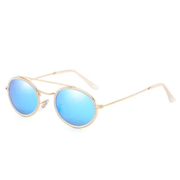 Oulylan Modes Metāla Polarizētās Saulesbrilles, Vīriešu, Sieviešu, Ovālas formas Saulesbrilles Krāsains Brilles Ārā Braukšanas Brilles UV400 Zelta Sudraba