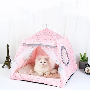 Pet produkti, kaķis gultā, vispārējā paša tējas urīnā slēgts mājīgu guļamtīkls ar grīdas kaķu telti pet mazo suņu mājas piederumi produkti