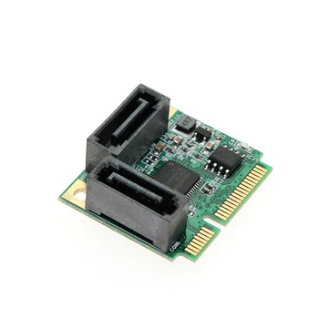 Pievienot Uz Kartēm Mini PCI-E, PCI Express 2 Porti SATA 3.0 Converter SSD SATA3 HDD Kontrolieris Paplašināšanas Karti SATA Reizinātājs