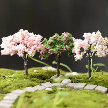 Plastmasas Mini Simulācijas Koku Sakura Miniatūras Kawaiis Mikro ainavu veidošanā Dārza, Galda, Mājas Apdare