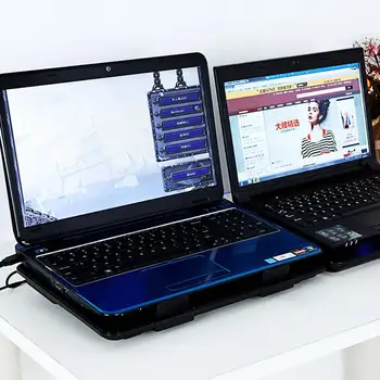 Portatīvo datoru Dzesēšanas Paliktni, Laptop Cooler 2 Ventilatoriem Spēļu Led Ekrāns, Divi USB Porti, Laptop Cooler Stand Notebook Stand 15.6 collas