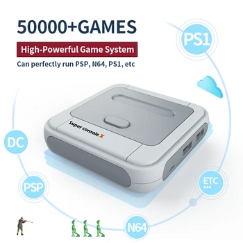 Portatīvā videospēļu Konsole Super Konsoli X 4K HD Izejas Atbalsta WIFI KODI PSP/PS1/N64/DC 50000+Classic Retro Spēles Spēlētājs