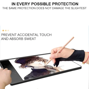 Pretapaugšanas Divi-Pirksti Mākslinieks Anti-Touch Cimdu Zīmēšanas Tablete Labās Un Kreisās Rokas Cimdu, Kas Pretapaugšanas Ipad Ekrāns