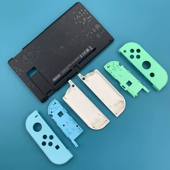 Rezerves Pielāgots Konsoles Muguras Plate ar Zili-Zaļa Joycon Kontrolieris Korpusa Apvalks Gadījumā Nintendo Slēdzis Piederumi