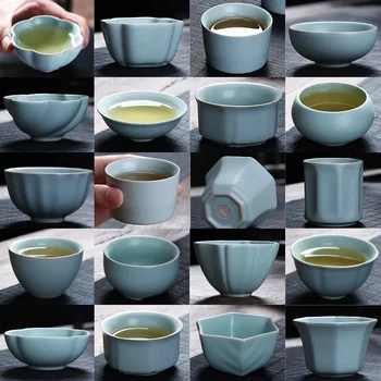 Ruyao Teacup Dāvanu Ru-Porcelāna Vienu Tasi Kung Fu TeacupTeacup Keramikas Teacups Master Cup Vienu Tasi Kung Fu Tasi Tējas Komplekts Veikals