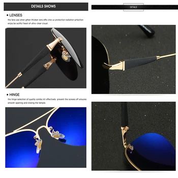 Saulesbrilles Vīriešiem Polarizētās Braukšanas Brilles UV400 Zīmola Dizainere Mercede 743 Pilota Brilles, Metāla, bez apmales Retro