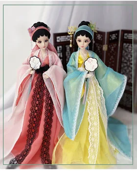 Seno Kleitu Lelle Ķīnas Imperatora Concubine Tiesa Pasaku Uzvalks Tradicionālo Skaista Meitene Princese Lelles ar Drēbēm