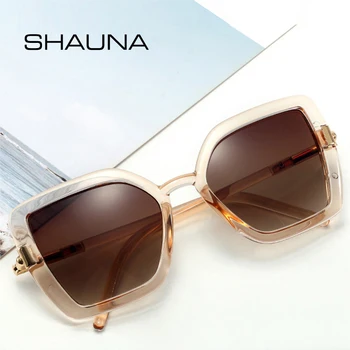 SHAUNA Retro Lielgabarīta Cat Eye Saulesbrilles Sieviešu Modes Grey Tējas Slīpumu, Briļļu Toņos UV400 Vīriešiem Laukumā Trending Saules Brilles