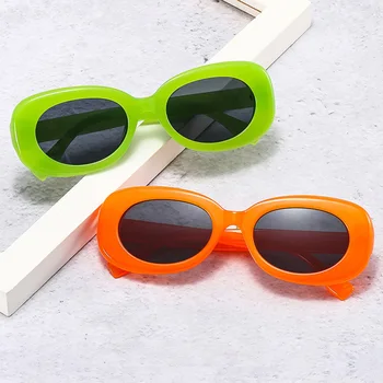 SHAUNA Retro Mazas Ovālas formas Saulesbrilles Sieviešu Modes Jelly Apelsīnu Zaļo Briļļu Toņos UV400 Vīriešiem Pelēka Rozā Slīpums Saules Brilles