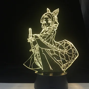 SHINOBU KOCHO LED ANIME LAMPAS DEMON SLAYER KIMETSU NAV YAIBA Krāsas Tālvadības Mainīt Led Nakts Gaisma Dāvanu, Mājas Dekoru
