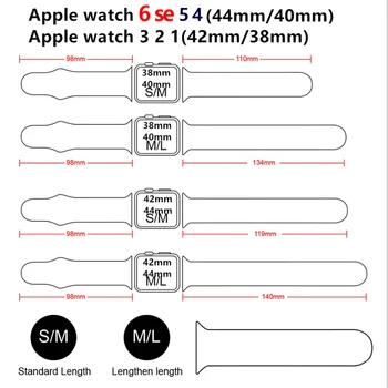 Siksnu Apple Skatīties joslas 44mm 40mm 38mm 42mm Gumijas josta smartwatch Silikona Sporta aproce aproce iWatch Serie 3 zviedrija 4 5 6