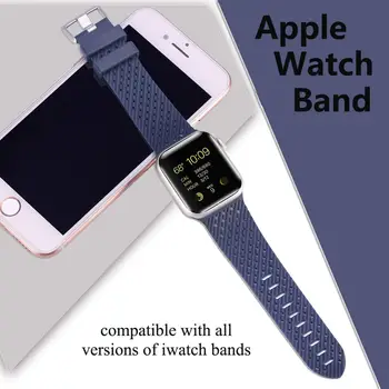 Silikona Siksniņa Apple skatīties joslas 44mm 40mm iwatch 38mm/42mm Rhombic modelis Elpojošs aproce applewatch sērija 6 5 4 3 SE