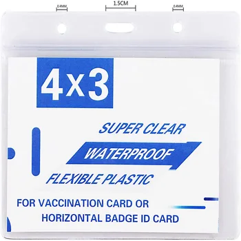 Skaidrs, Vakcinācijas Kartes Protector 4×3 CDC Imunizācijas Žetons Ūdensizturīgs 4x3 Horizontālā Žetons ID Nosaukums Tag Vinila Plastmasas Maisiņš