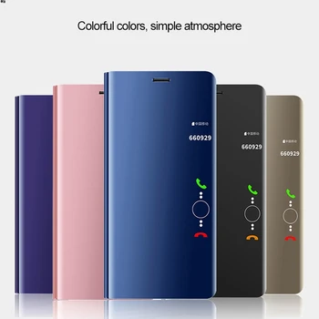 Smart Flip Cover Telefonu Gadījumā 2019 P30 Pro P9 P10 Plus Spoguļa Pilnā Gadījumā Fundas par Huawei P40 Lite Pro P20 Mate 20 10 8 9 P Smart