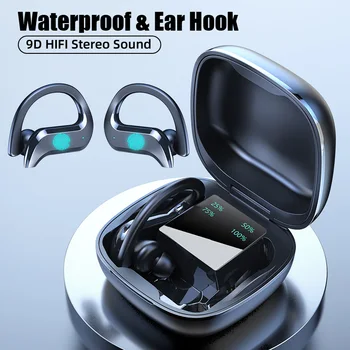 TWS Bezvadu Austiņas Bluetooth Austiņas Trokšņu Slāpēšanas Sporta Ūdensizturīgs Austiņas 9D Stereo Bezvadu Earbuds Ar Mikrofonu