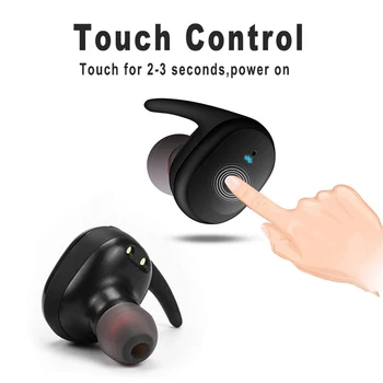 TWS Bezvadu Bluetooth 5.0 pirkstu Nospiedumu Touch Earbuds Iebūvēts Mikrofons Super Bass Stereo Sporta Austiņas Austiņas Ar Uzlādes Kaste