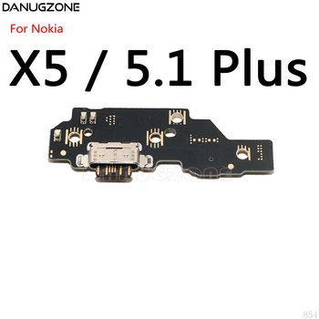 USB Ports Uzlādes Doks Spraudnis-Ligzda Jack Savienotājs Maksas Valdes Flex Kabelis Nokia X5 X6 X7 X71 5.1 6.1 7.1 8.1 Plus