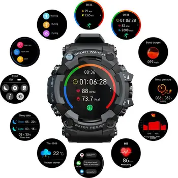 UZBRUKUMS ar skārienekrānu Fitnesa Tracker Smart Skatīties Vīriešu Sirds ritma Monitors asinsspiediens Bluetooth5.0 Android, Ios