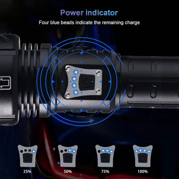 Uzlādējams LED Taktiskais Lukturītis Zoomable Ūdensizturīgs lāpu, laternu Kempings Jaudīgs Led Lukturītis XHP100 XHP90 XHP120