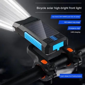 Velosipēda Lukturu Ar Skaļruni Saules/USB Lādējamu Bike Light Komplekts MTB Gaismas Priekšā Ūdensnecaurlaidīgs Velo Piederumi
