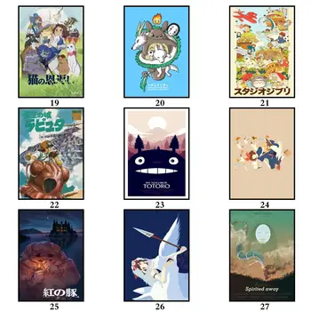 WTQ Kanvas Glezna Ghibli Hayao Miyazaki Filmas, Retro Plakāta Sienas Dekori Anime Plakāti Sienas Art Attēlu Istabas Dekori Mājas Dekoru