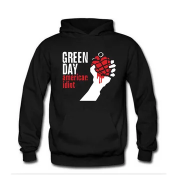 Zaļo dienu, rokgrupa vēstuli printted Puloveri Jaunu Modes Vīrieši Gadījuma Kapuces Džemperis Rudens Drēbes streetwear sporta krekli