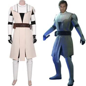 Zvaigzne Cosplay Klons Obi Wan Kenobi Cosplay Kostīmu Vienotiem Tērpiem Mētelis+Elsas, Pilns Komplekts