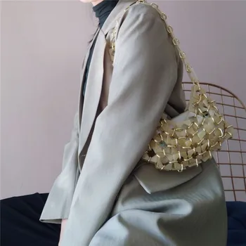 Zīmola Fashion Jaunā Sieviešu Messenger Bag Somas Elegantas Vakara Somas Aust Akrila Gadījuma Sajūgs Vakara soma Dobi ārā