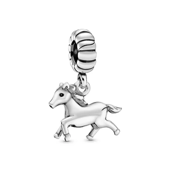 Īsta 925 Sterling Sudraba Zodiaka Zirgu Šarmu&Biezumu Fit Original 3mm Aproce&Rokassprādze Sievietēm Dzimšanas dienā Modes Rotaslietas Dāvanu
