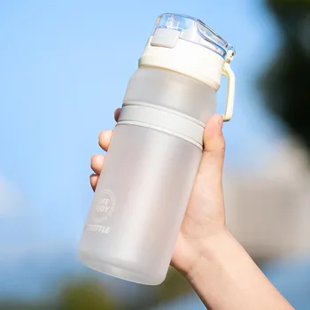 Ūdens Pudele Matēta Ūdens Krūze Ar Salmiņu Portatīvo Āra Sporta Fitnesa Dzeramā Ūdens Izturīgs Plastmasas Pudeles Materiāls L1
