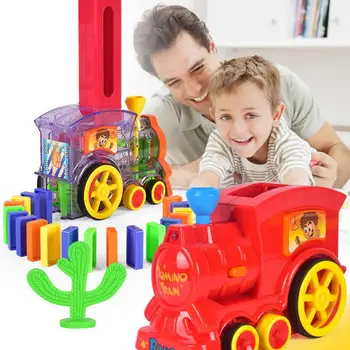 20pcs/set Domino Blokus, Uzstādīt Elektrisko Vilcienu Spēli Burvju Automātiskās Transportlīdzekļa Modelis Krāsains Plastmasas Domino Rotaļlietas, Bērnu Bērnu