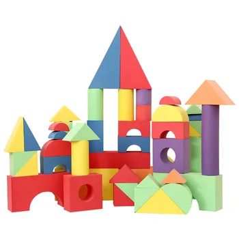 50 Gab. Bērnu Putu Bloki Pils Vidēji 5cm Bērnu Spēles Izglītojošas Rotaļlietas Sponge Reljefs EVA Putu Mīkstā Celtniecības Bērniem Dāvanas