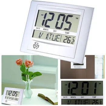 Elektriskā Bezvadu Ciparu LCD Displejs Galda Pulkstenis, Sienas Pulkstenis, Termometrs Laika apstākļu Stacijas Iekštelpu Temperatūra Galda Pulkstenis Pārdošanas