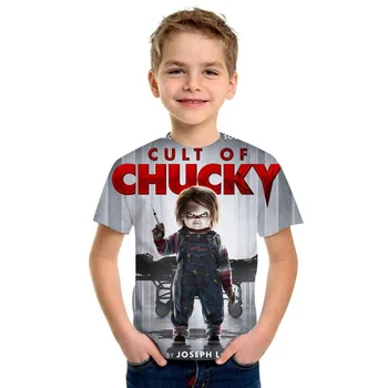 Ir 2021. Chucky 3d T-Krekls Bērniem Īsām Piedurknēm T Krekls Zēniem, Meitenēm Šausmu Filmas t-veida Topi Bērniem Fashion 