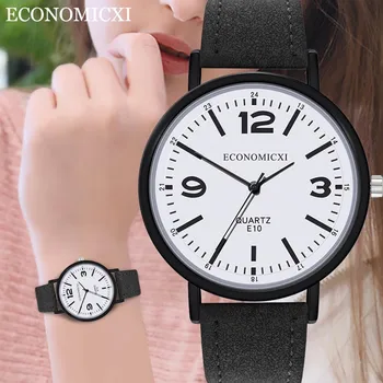 Kvarca Skatīties Sieviešu Modes Vienkārša Dizaina Pulksteņi Gadījuma Dāmas Ādas Band Siksniņa rokas Pulkstenis zegarki damskie montre femme 2021