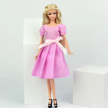 Rozā Polka Kleita Barbie Lelle Tērpiem Princess Puse Kleita Drēbes 1/6 Lelles, Aksesuāri, Rotaļlietas Bērniem, Bērnu Meitenei Dāvanu