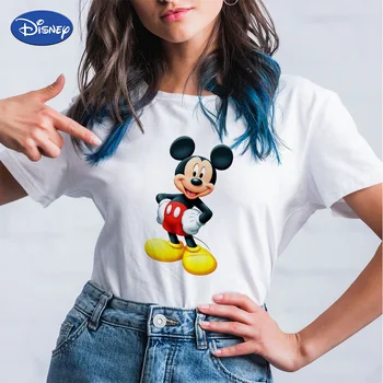 Y2K Mickey Mouse T-Krekls Sievietēm Dropshipping Ir 2021. Disney Lielgabarīta Apģērbu Vasaras Top Tshirt Crewneck Ģimenes Izskatīties Modes Femme